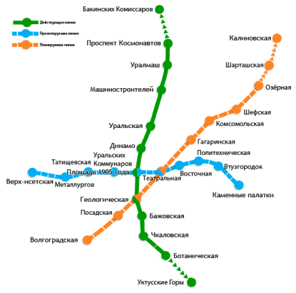 карта метро Екатеринбург