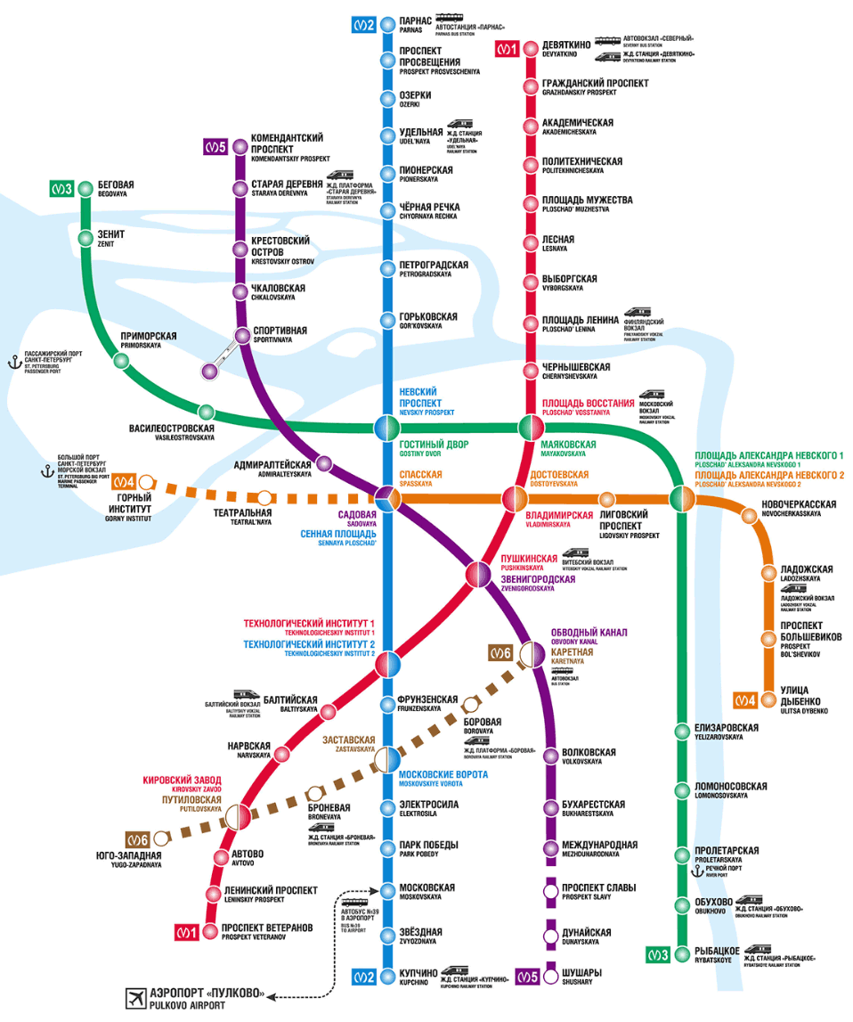 карта метро Санкт-Петербург