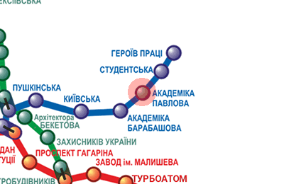 карта станции метро Академика Павлова