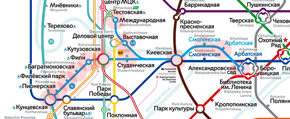 карта 4 Филевская линия метро Москва