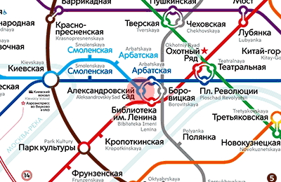 карта станции метро Александровский сад