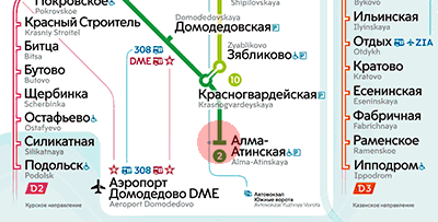карта станции метро Алма-Атинская