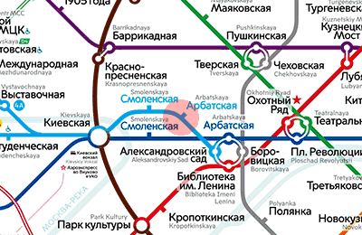 карта станции метро Арбатская