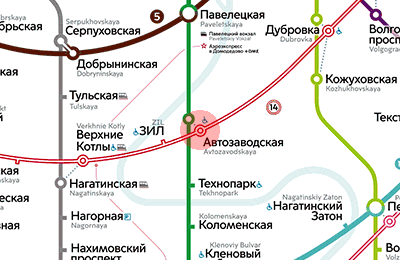 карта станции метро Автозаводская