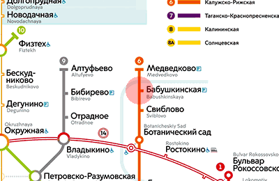 карта станции метро Бабушкинская