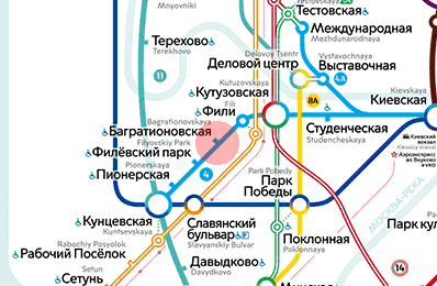 карта станции метро Багратионовская