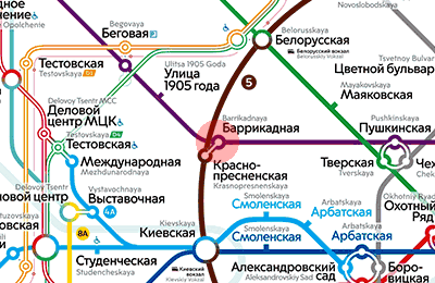 карта станции метро Баррикадная