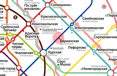 карта станции метро Бауманская