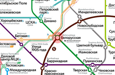 карта станции метро Белорусская