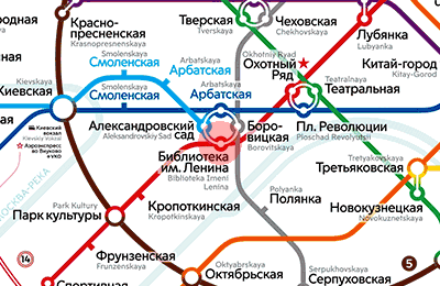 карта станции метро Библиотека имени Ленина