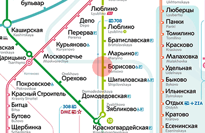 карта станции метро Борисово