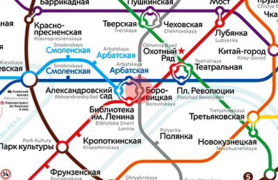 карта станции метро Боровицкая
