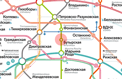 карта станции метро Бутырская