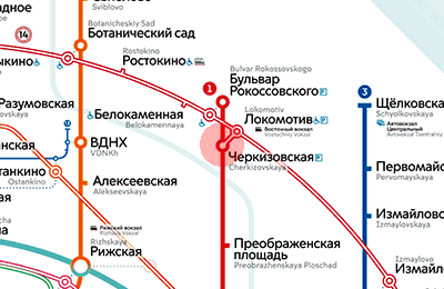 карта станции метро Черкизовская