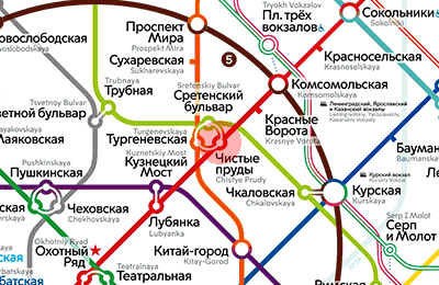 карта станции метро Чистые пруды