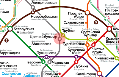 карта станции метро Цветной бульвар