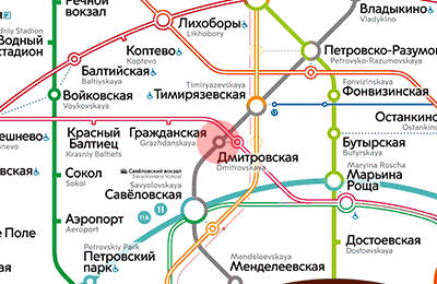 карта станции метро Дмитровская