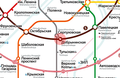 карта станции метро Добрынинская