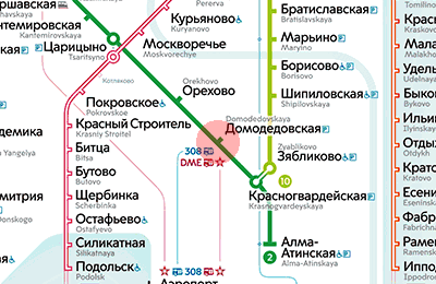 карта станции метро Домодедовская