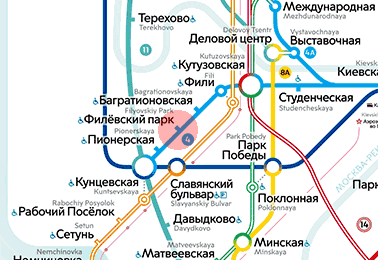 карта станции метро Филевский парк