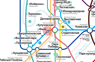 карта станции метро Фили