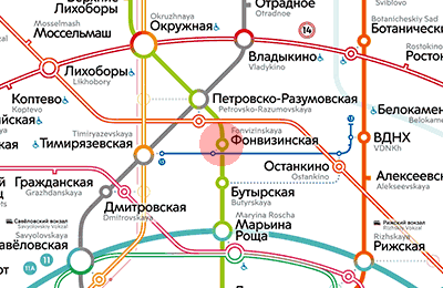 карта станции метро Фонвизинская