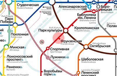 карта станции метро Фрунзенская