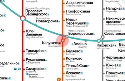 карта станции метро Калужская