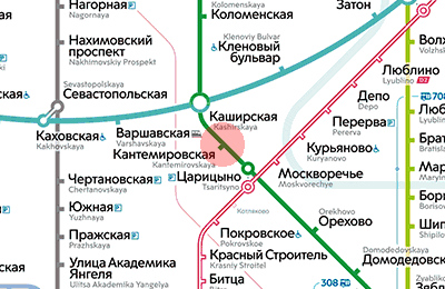 карта станции метро Кантемировская