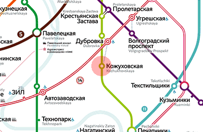карта станции метро Кожуховская