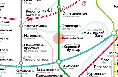 карта станции метро Коломенская
