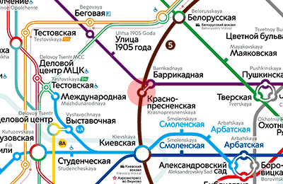 карта станции метро Краснопресненская