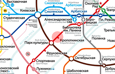 карта станции метро Кропоткинская