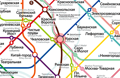 карта станции метро Курская