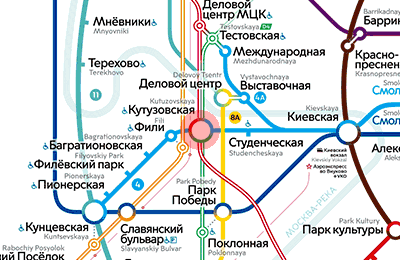 карта станции метро Кутузовская