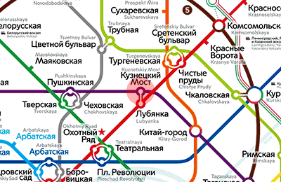 карта станции метро Кузнецкий мост