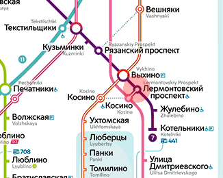 карта станции метро Лермонтовский проспект
