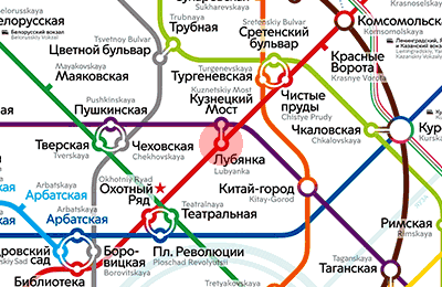 карта станции метро Лубянка