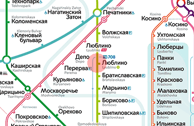 карта станции метро Люблино