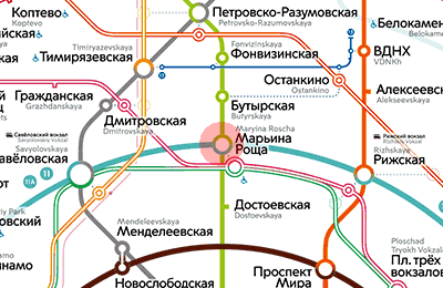 карта станции метро Марьина роща