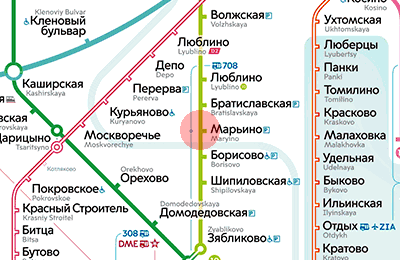 карта станции метро Марьино