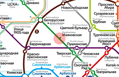 карта станции метро Маяковская