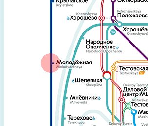карта станции метро Молодежная