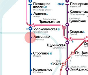 карта станции метро Мякинино