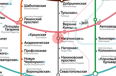 карта станции метро Нагатинская