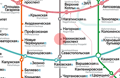 карта станции метро Нахимовский проспект