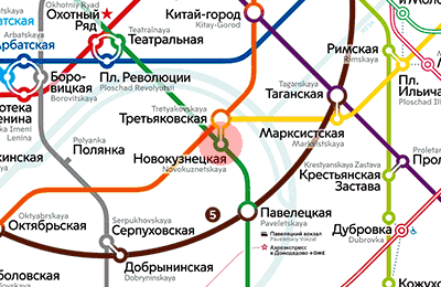 карта станции метро Новокузнецкая