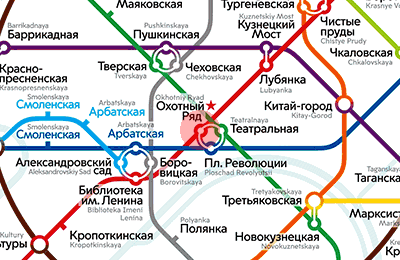 карта станции метро Охотный ряд