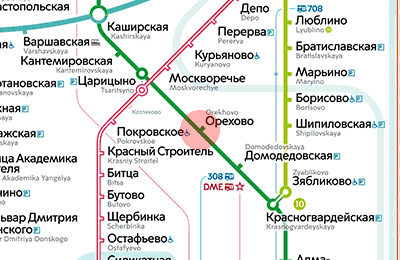карта станции метро Орехово