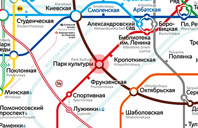 карта станции метро Парк культуры